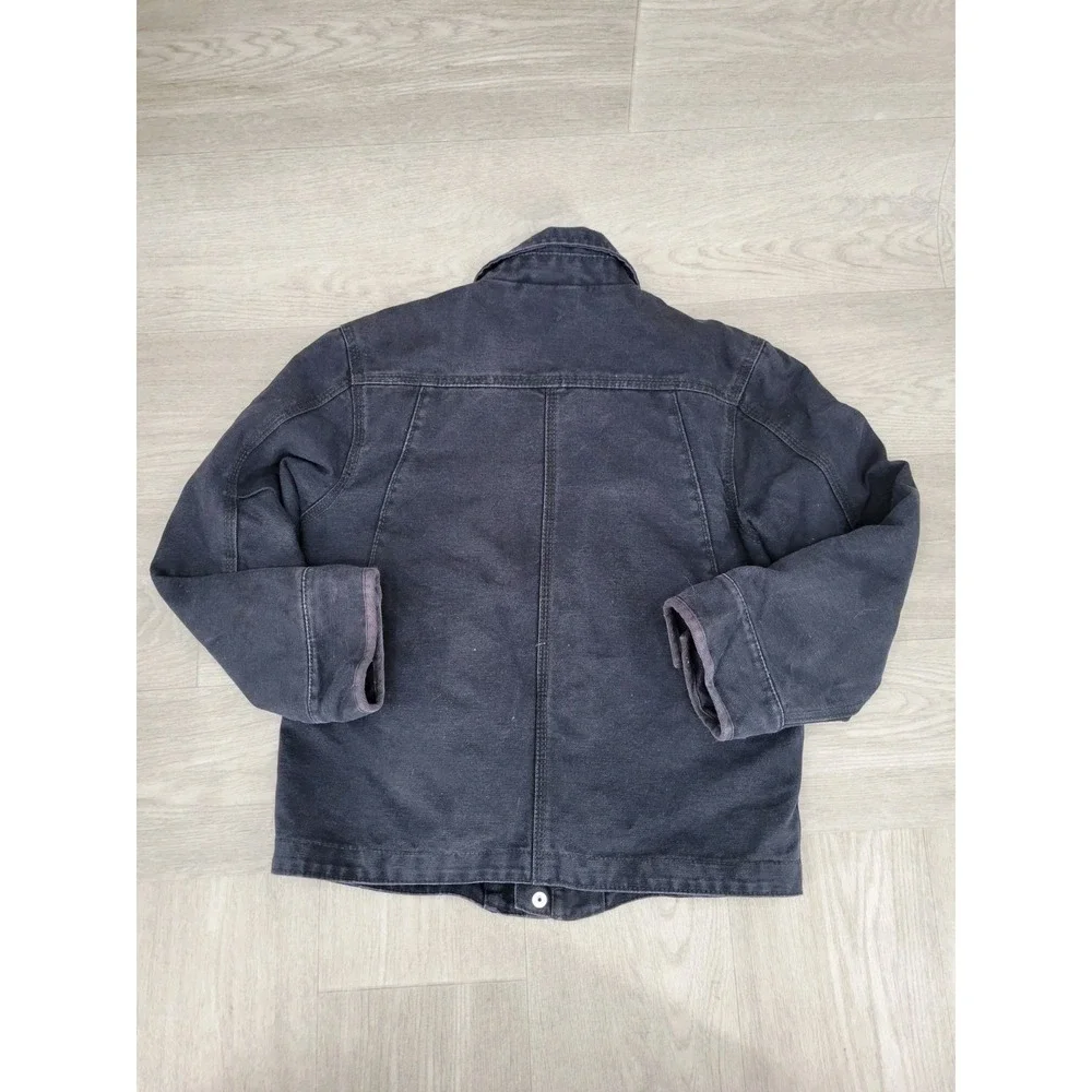 Carhartt Kids Large S 8-10 Black Sherpa Lined Canvas Jacket Full Zip Coat